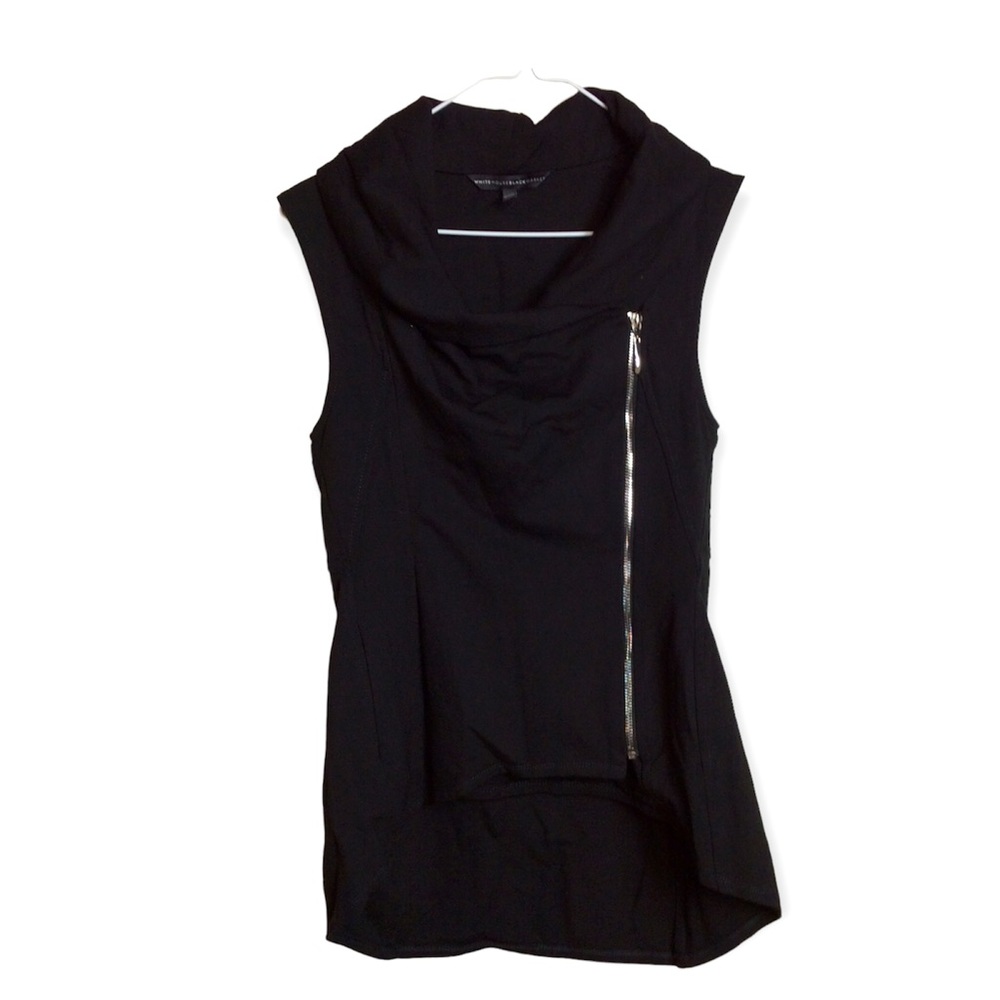 🌲FIRM 
NWOT WHBM ponte black asymmetrical vest XS